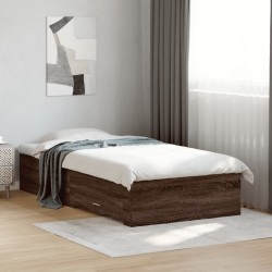 Cadre de lit avec tiroirs sans matelas chêne marron 100x200 cm 