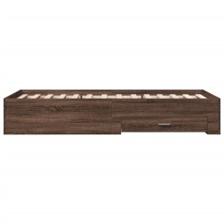 Cadre de lit avec tiroirs sans matelas chêne marron 100x200 cm 