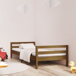 Cadre de lit sans matelas marron miel 75x190 cm bois pin massif 