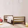Cadre de lit sans matelas marron miel 75x190 cm bois pin massif 