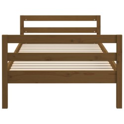 Cadre de lit sans matelas marron miel 75x190 cm bois pin massif 
