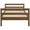 Cadre de lit sans matelas marron miel 75x190 cm bois pin massif 