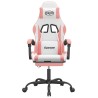 Chaise de jeu pivotante et repose-pied Blanc et rose Similicuir 