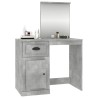 Coiffeuse et miroir gris béton 90x50x132,5 cm bois d'ingénierie 