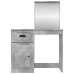 Coiffeuse et miroir gris béton 90x50x132,5 cm bois d'ingénierie 
