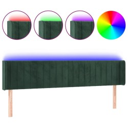 Tête de lit à LED Vert foncé 163x16x78/88 cm Velours 