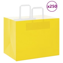 Sacs en papier 250 pcs avec poignées jaune 32x22x24 cm 