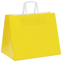 Sacs en papier 250 pcs avec poignées jaune 32x22x24 cm 