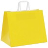 Sacs en papier 250 pcs avec poignées jaune 32x22x24 cm 