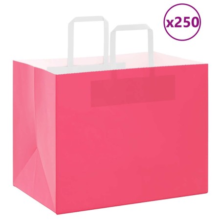 Sacs en papier 250 pcs avec poignées rose 32x22x24 cm 