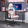 Chaise de jeu avec repose-pied Blanc et rose Similicuir 