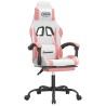 Chaise de jeu avec repose-pied Blanc et rose Similicuir 