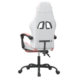 Chaise de jeu avec repose-pied Blanc et rose Similicuir 
