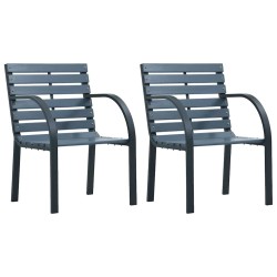 Chaises de jardin lot de 2 sapin massif acier enduit de poudre 