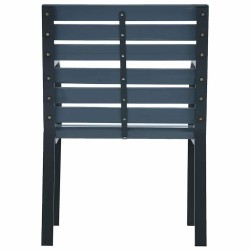 Chaises de jardin lot de 2 sapin massif acier enduit de poudre 