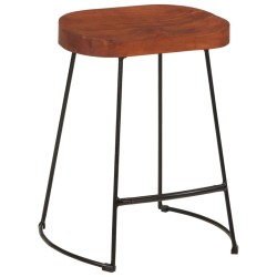 Tabourets de bar Gavin lot de 2 45x38x53cm bois massif manguier 