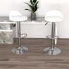 Tabourets de bar lot de 2 blanc similicuir 
