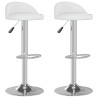 Tabourets de bar lot de 2 blanc similicuir 
