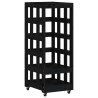 Porte-bûches avec roulettes noir 40x49x110 cm bois massif pin 
