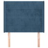 Tête de lit avec oreilles Bleu foncé 103x16x118/128 cm Velours 