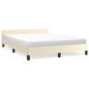 Cadre de lit avec tête de lit sans matelas crème 140x190 cm 