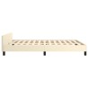 Cadre de lit avec tête de lit sans matelas crème 140x190 cm 