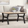 Table basse cadre en Y 90x90x45 cm bois de pin massif et acier 
