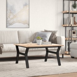 Table basse cadre en Y 90x90x45 cm bois de pin massif et acier 