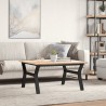 Table basse cadre en Y 90x90x45 cm bois de pin massif et acier 