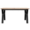 Table basse cadre en Y 90x90x45 cm bois de pin massif et acier 