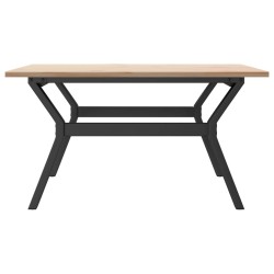 Table basse cadre en Y 90x90x45 cm bois de pin massif et acier 