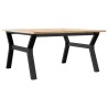 Table basse cadre en Y 90x90x45 cm bois de pin massif et acier 