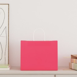 Sacs en papier 250 pcs avec poignées rose 32x22x24 cm 