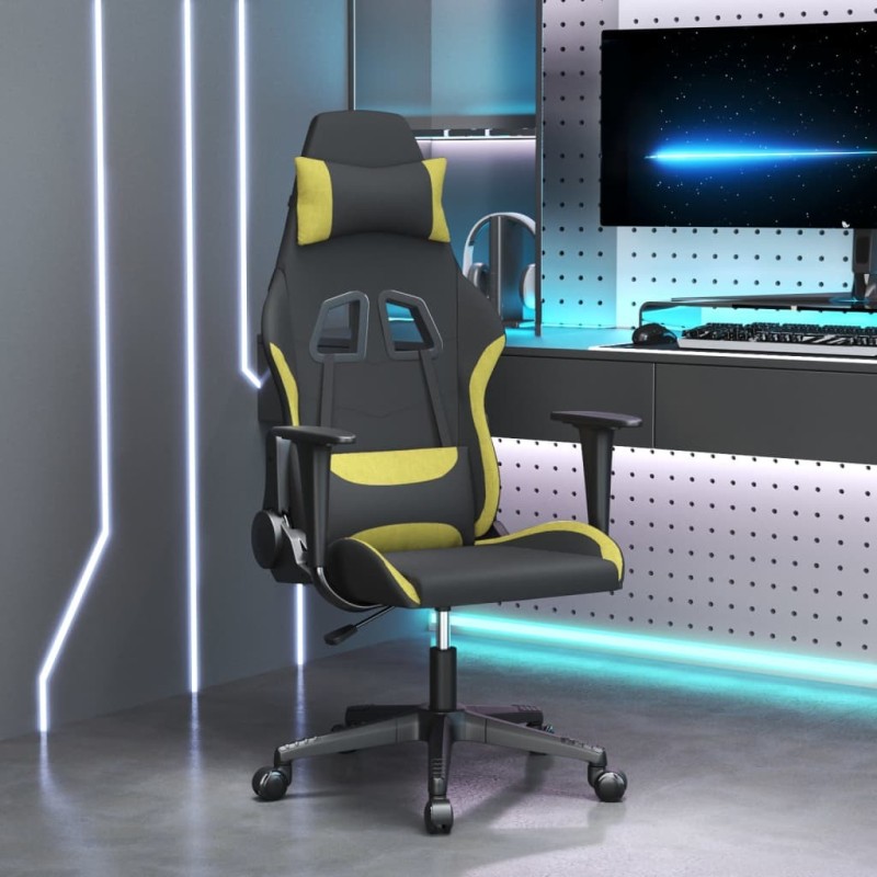 Chaise de jeu de massage Noir et vert clair Tissu 