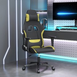 Chaise de jeu Noir et vert clair Tissu 