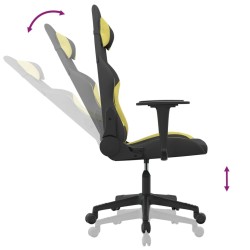 Chaise de jeu Noir et vert clair Tissu 