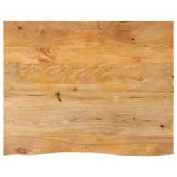 Dessus de table à bord vivant 90x80x3,8 cm bois massif manguier 