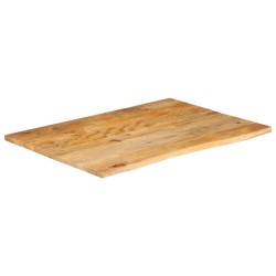 Dessus de table à bord vivant 90x80x3,8 cm bois massif manguier 