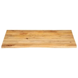 Dessus de table à bord vivant 90x80x3,8 cm bois massif manguier 