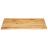 Dessus de table à bord vivant 90x80x3,8 cm bois massif manguier 