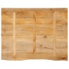 Dessus de table à bord vivant 90x80x3,8 cm bois massif manguier 