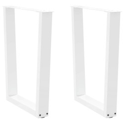 Pieds de table à manger en forme de V, 2 pièces, blanc, 60 x (72-73,3) cm, acier 