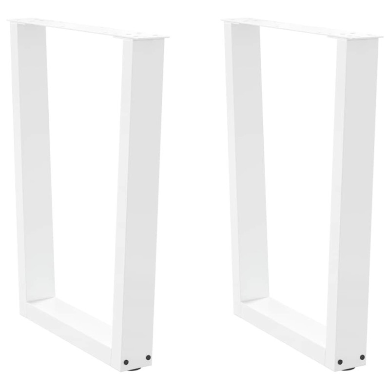 Pieds de table à manger en forme de V, 2 pièces, blanc, 60 x (72-73,3) cm, acier 