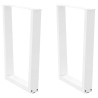 Pieds de table à manger en forme de V, 2 pièces, blanc, 60 x (72-73,3) cm, acier 