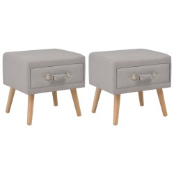 Tables de chevet 2 pcs Gris 40x35x40 cm Tissu 