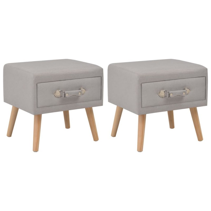 Tables de chevet 2 pcs Gris 40x35x40 cm Tissu Tables de chevet 2 pcs Gris 40x35x40 cm Tissu