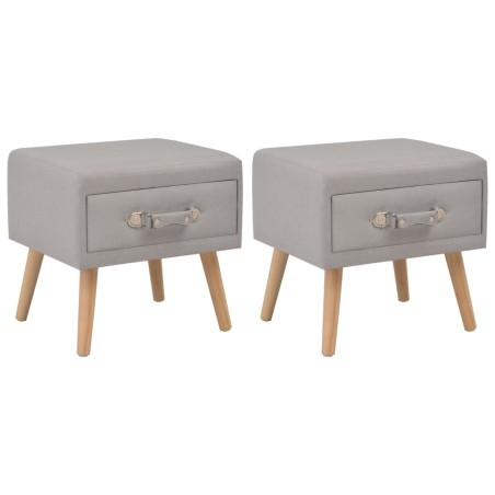 Tables de chevet 2 pcs Gris 40x35x40 cm Tissu 