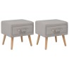 Tables de chevet 2 pcs Gris 40x35x40 cm Tissu 