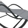 Chaise longue à bascule gris acier et textilène 