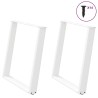 Pieds de table à manger en U 2 pièces Blanc 70 x (72-73) cm Acier 